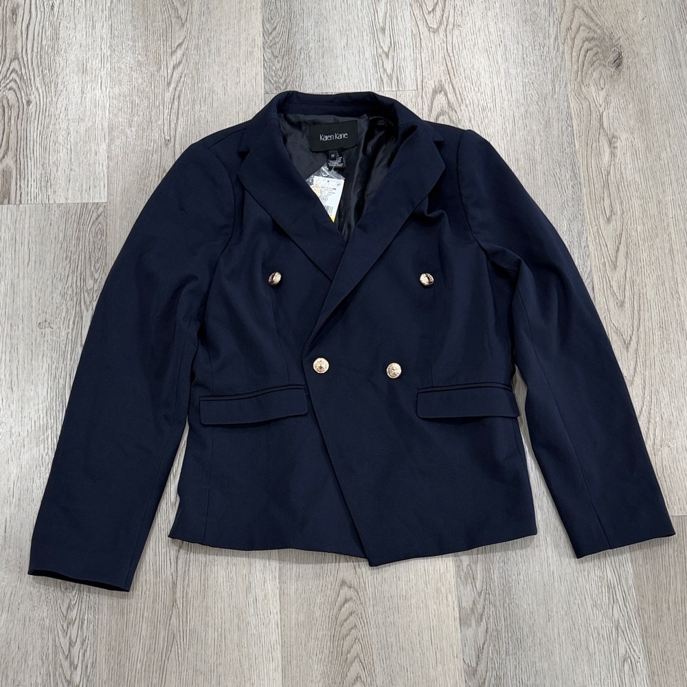 Karen Kane Midnight Blue Blazer with Gold Accents